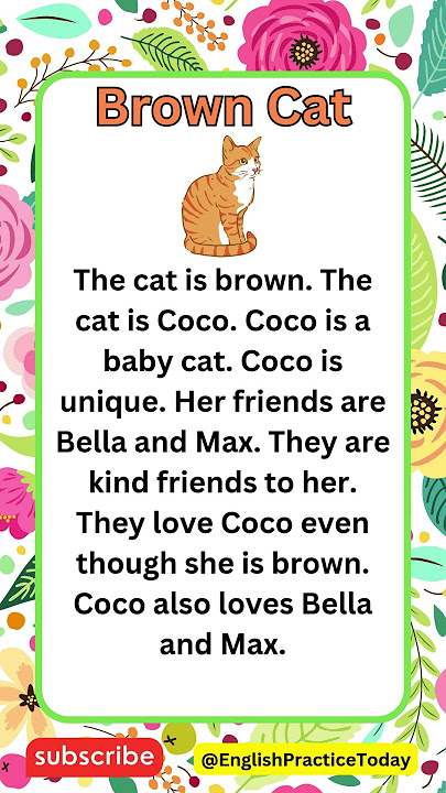 Brown Cat English Reading Practice #english  #englishpractice