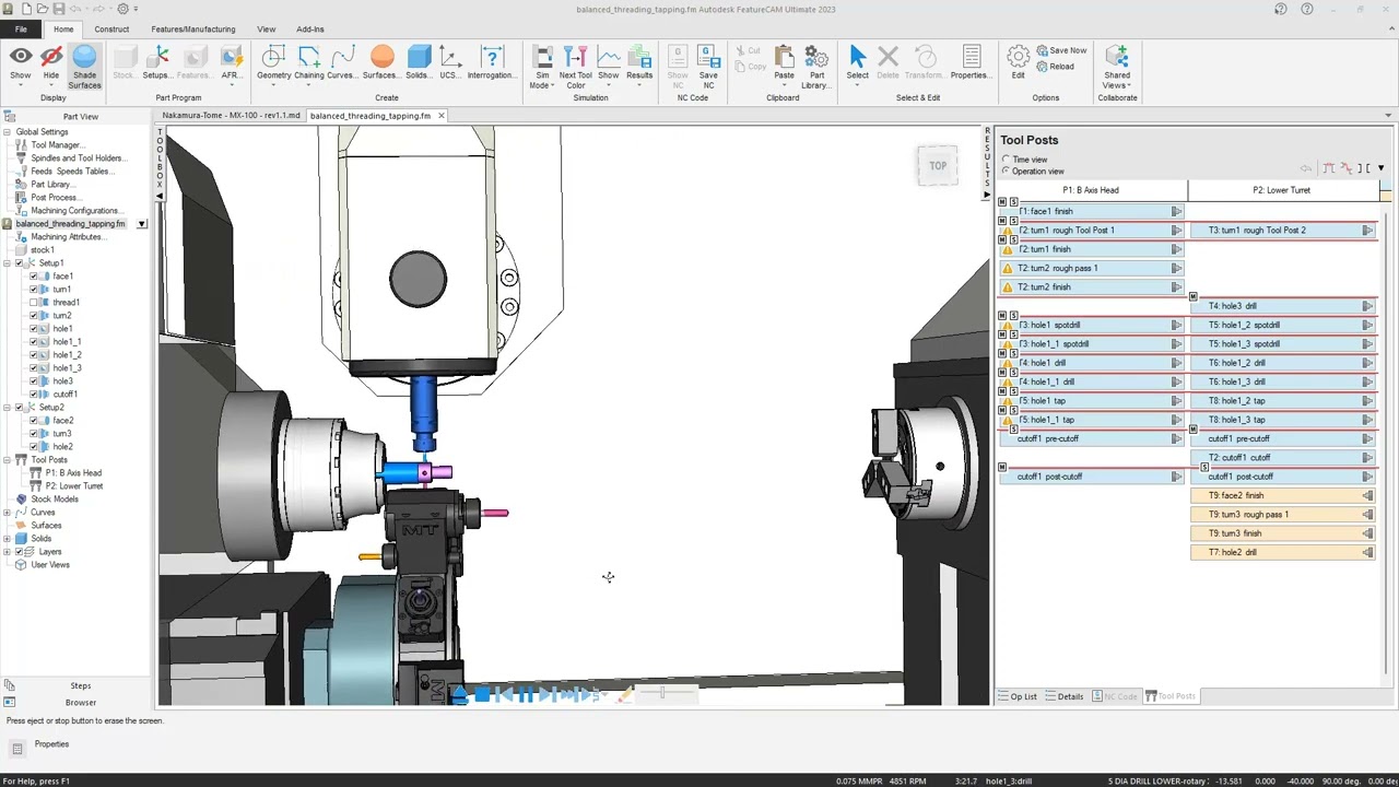 FeatureCAM - Nakamura-Tome - MX-100 - 5 Axis Turning Centre - YouTube