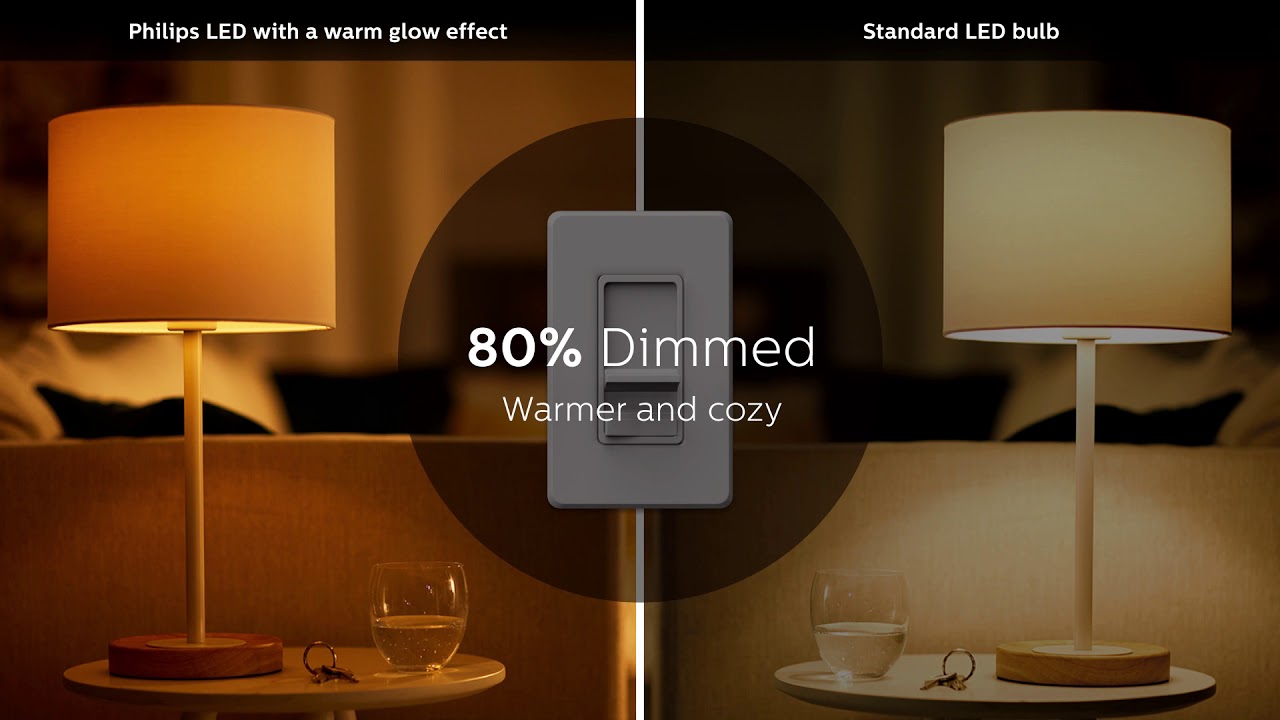 See difference: Philips dimmable LED warm glow