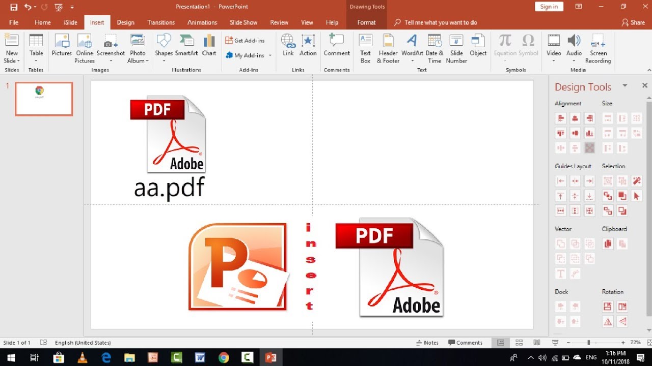 how to attach a pdf link to a powerpoint presentation