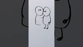 ❤️ Simple Couple Drawing | Easy Love Sketch Tutorial #shorts#drawing #trending