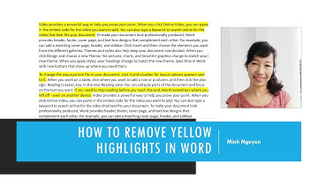 How to remove yellow highlight color in Word