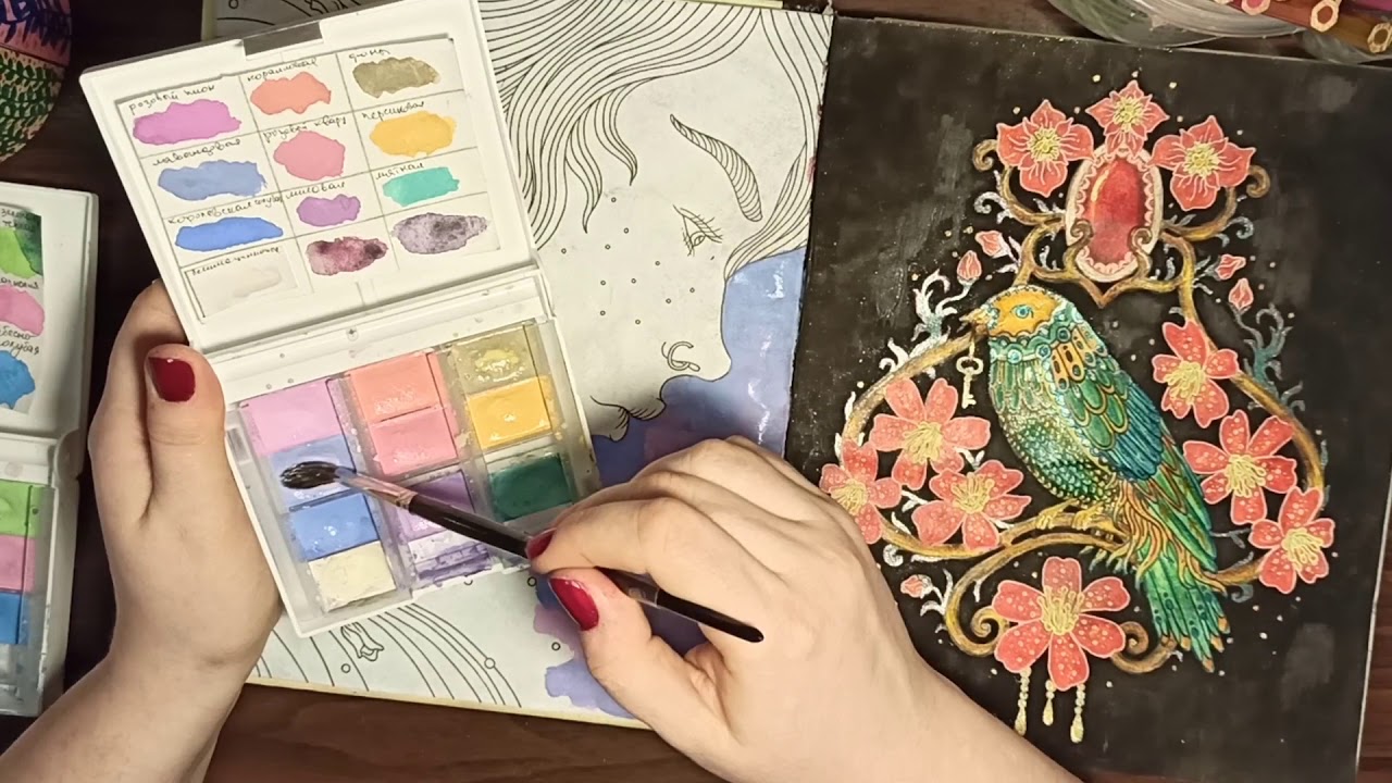 Болтаю и раскрашиваю Времена года Ханна Карлсон, 1 иллюстрация процесс и итог