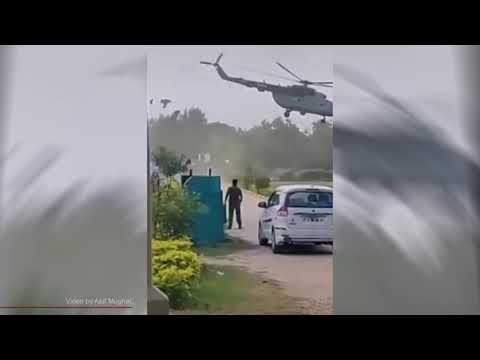 Dramatic footage shows dangerous landing of Indian military helicopter