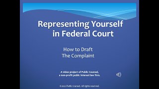 How to Draft A Complaint
