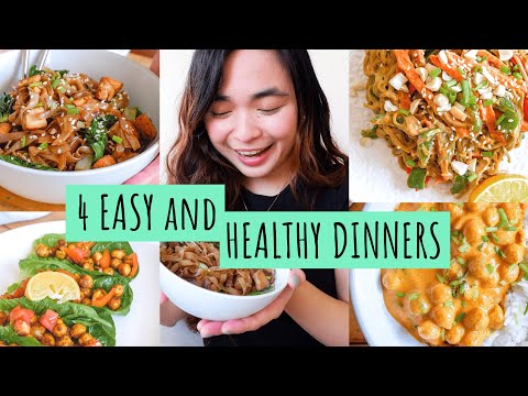4 EASY and HEALTHY DINNER RECIPES | Quick + Cheap Dinner Ideas