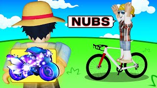 I Pretended To Be A NOOB in ROBLOX CYCLE OBBY and Then Used GOD BIKE