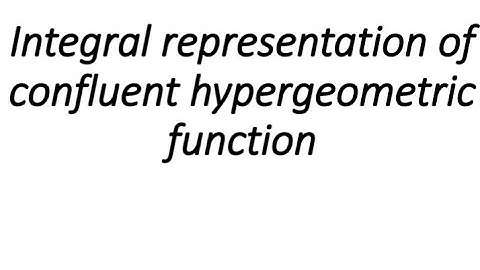 Integral Representation of Confluent Hypergeometric Function