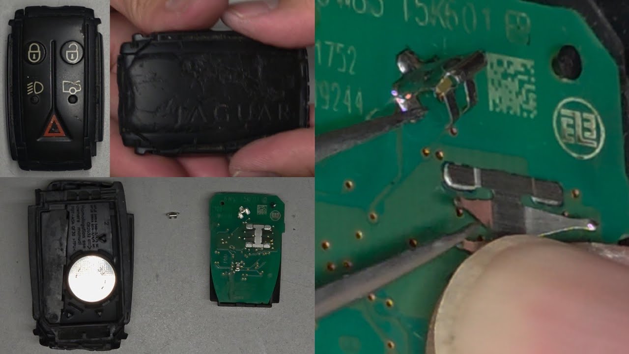 Jaguar Key Fob Battery Terminal Tab Connector Broken Off Solder Repair ...