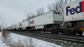 Two GEVOs lead a high priority Intermodal train past milepost 429.15