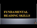 Fundamental reading skills  academic reading and writing