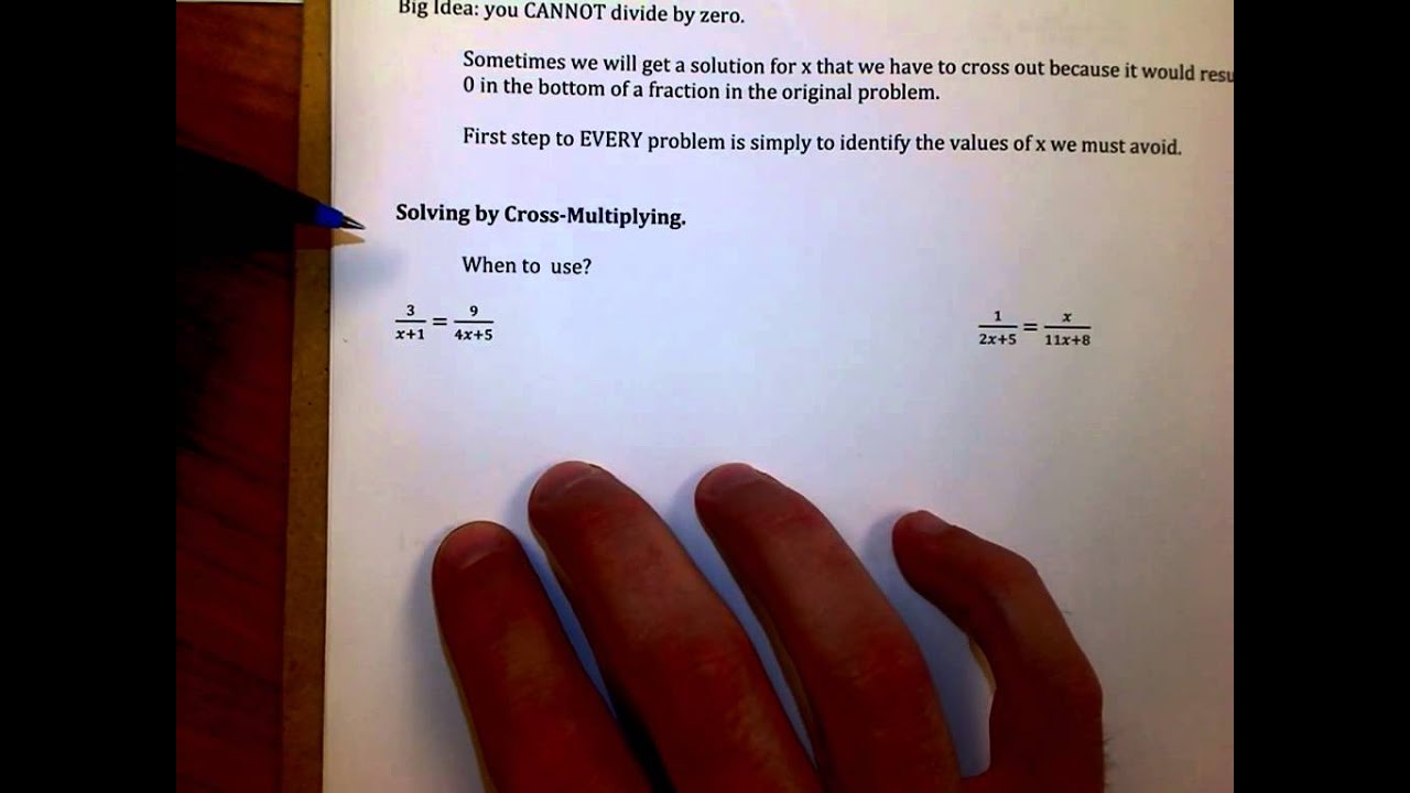 Lesson 10.8 Video 1 - Rational Equations and Extraneous Solutions - YouTube