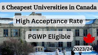 Universities in Canada with High Acceptance Rate and Low Tuition Fees for International Students