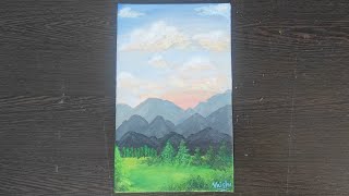 Sunset Landscape painting for beginners.