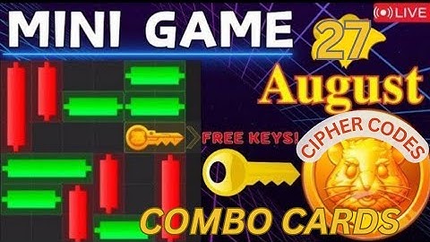 Hamster Kombat mini game 27 August / puzzle game / Puzzle game Solved / cipher codes | #livefeed