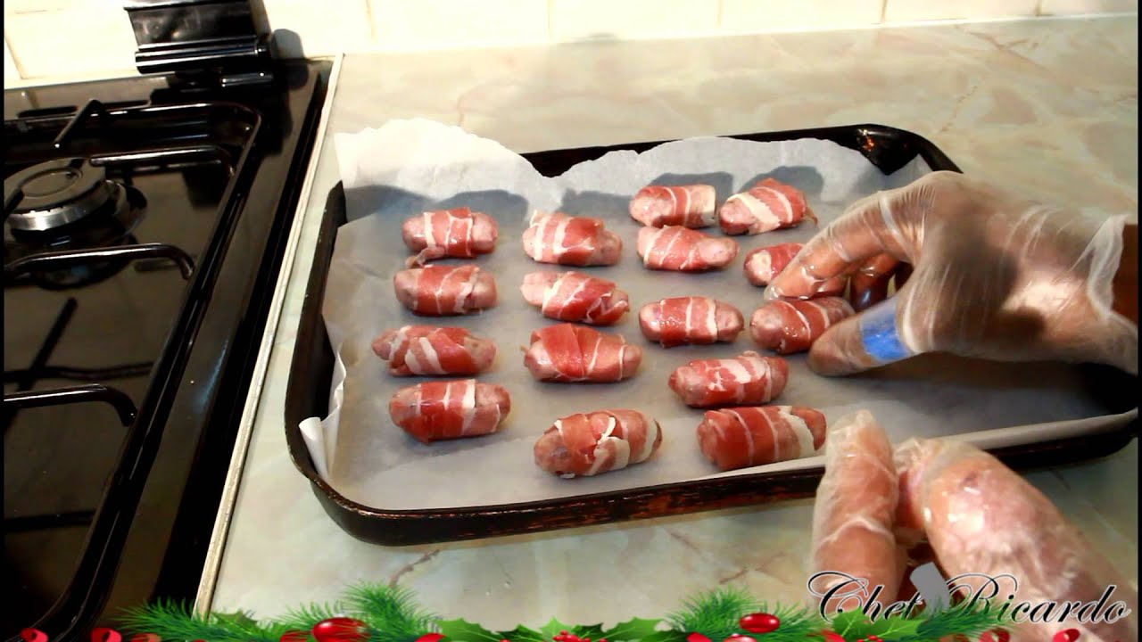 Christmas Drinner Sausage In Bacon Wrap-Or Pigs In Blcnkets- | Recipes By Chef Ricardo | Chef Ricardo Cooking