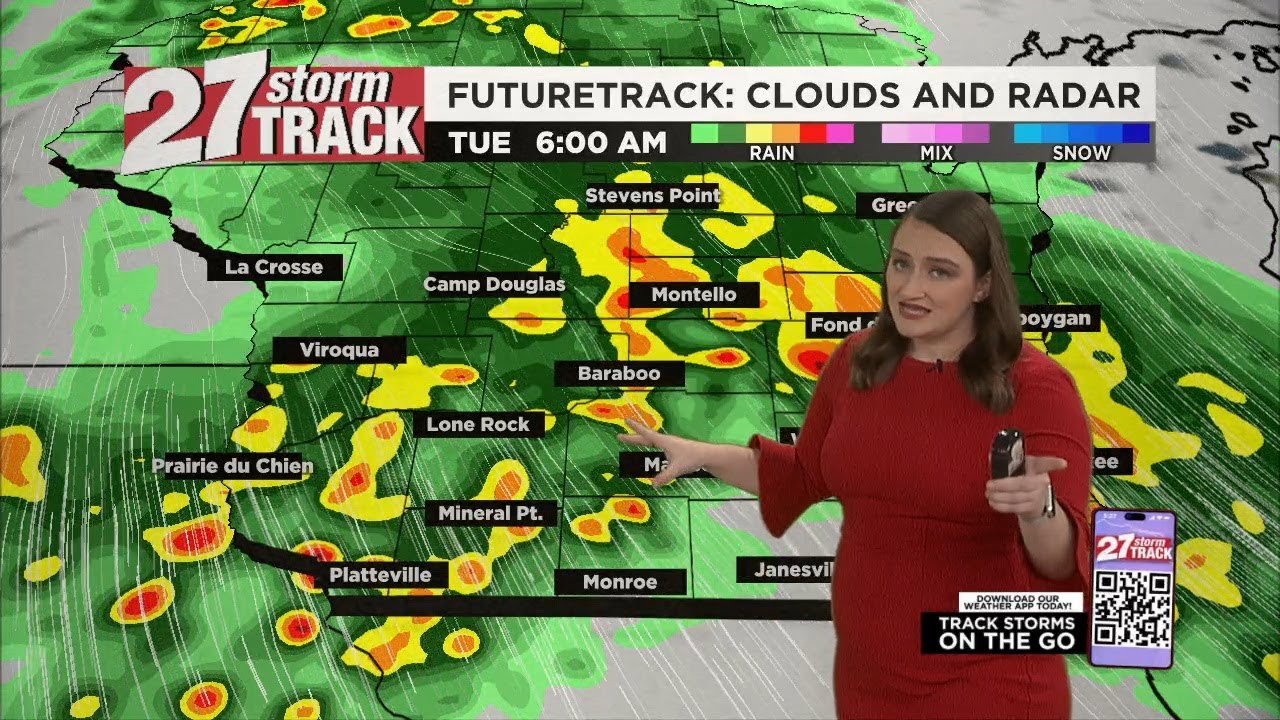 Clouds increase ahead of storm chances through Tuesday - YouTube