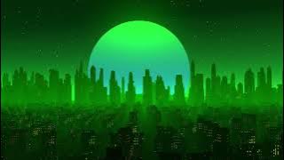 Screensaver Sinth City Green - Looped Animation Background