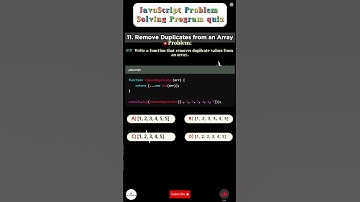 Remove Duplicates from an Array || JAVASCRIPT PROBLEM SOLVING PROGRAM -13 || #shorts #javascript