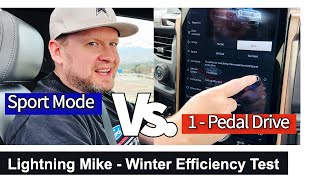 Ford Lightning  1 Pedal Drive vs Sport Mode  Winter Range Test