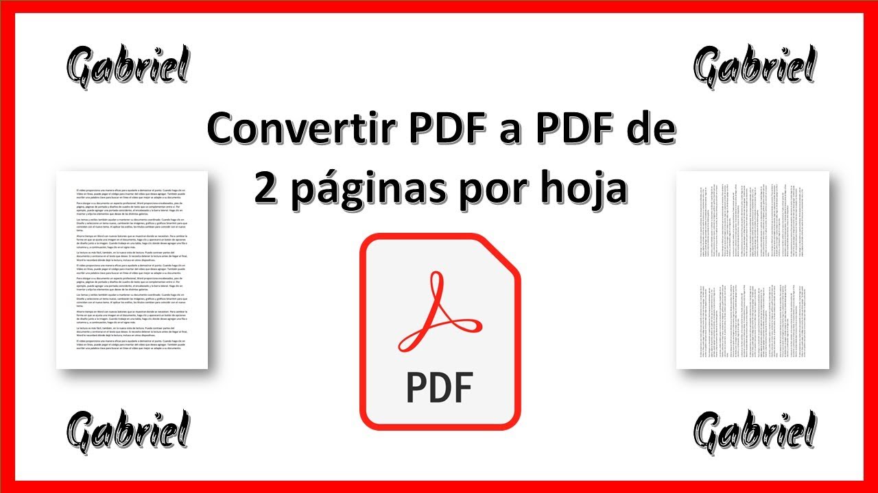 Convertir Pdf A Pdf De 2 Páginas Por Hoja Youtube