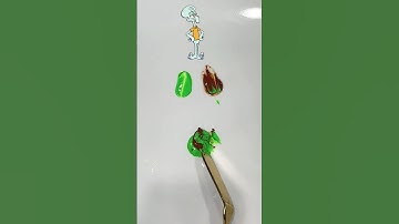 What color do mixed Squidward make?? #paintmixing #colormixing #satisfyingart #asmr