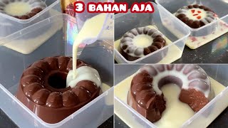 3 Bahan Aja Rahasia Puding Siram Coklat Yang Enak. Belgian Chocolate Pudding With Vla. Ide Takjil