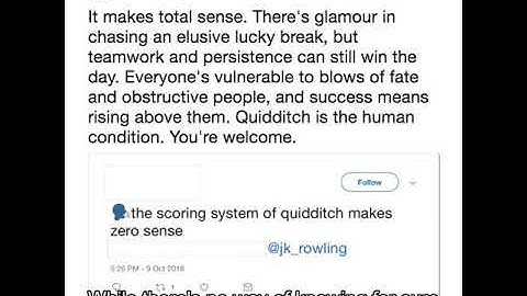 J.K. Explains Why Quidditch Scoring Makes More Sense Than You Think