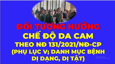 Điều kiện hưởng Chế độ người HĐKC bị nhiễm chất độc Da cam - Danh mục Bệnh