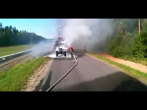 06.08.2019.  Мозырь.  Пожар трактора