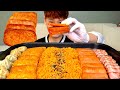 ASMR 매콤한 비빔면과 통훈제삼겹살 스팸 김치고기만두 해쉬브라운 먹방~!! Spicy Noodles With Smoked Pork Spam Hash Brown MuKBang~!!