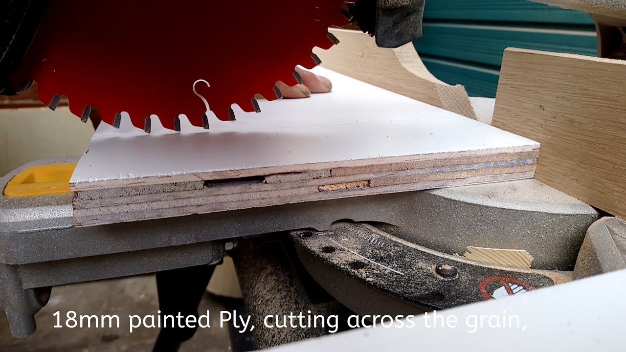 Dewalt DWS773 miter saw cutting Plywood across the grain YouTube