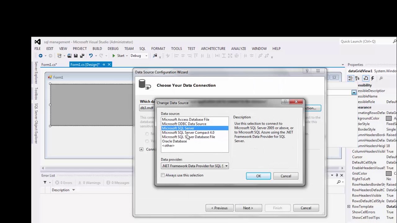 اتصال به SQL Server با سی شارپ پارت دوم - YouTube