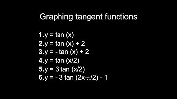 How to graph tangent functions