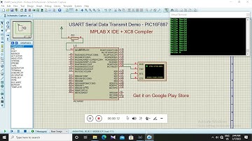 PIC16F887 - USART Serial Data Transmitting Demo - "PIC Projects" Mobile App