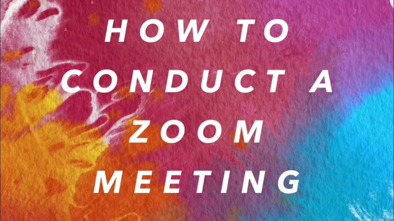 How to conduct a zoom meeting YouTube
