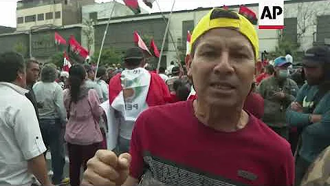 Castillo supporters protest against Peru congress