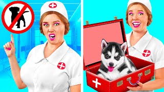 Manières Bizarres De Cacher Des Animaux Dans Un Hôpital | Défi Fou par Fun Teen
