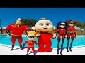 Incredibles Find A Baby Shark in The Swimming Pool!
