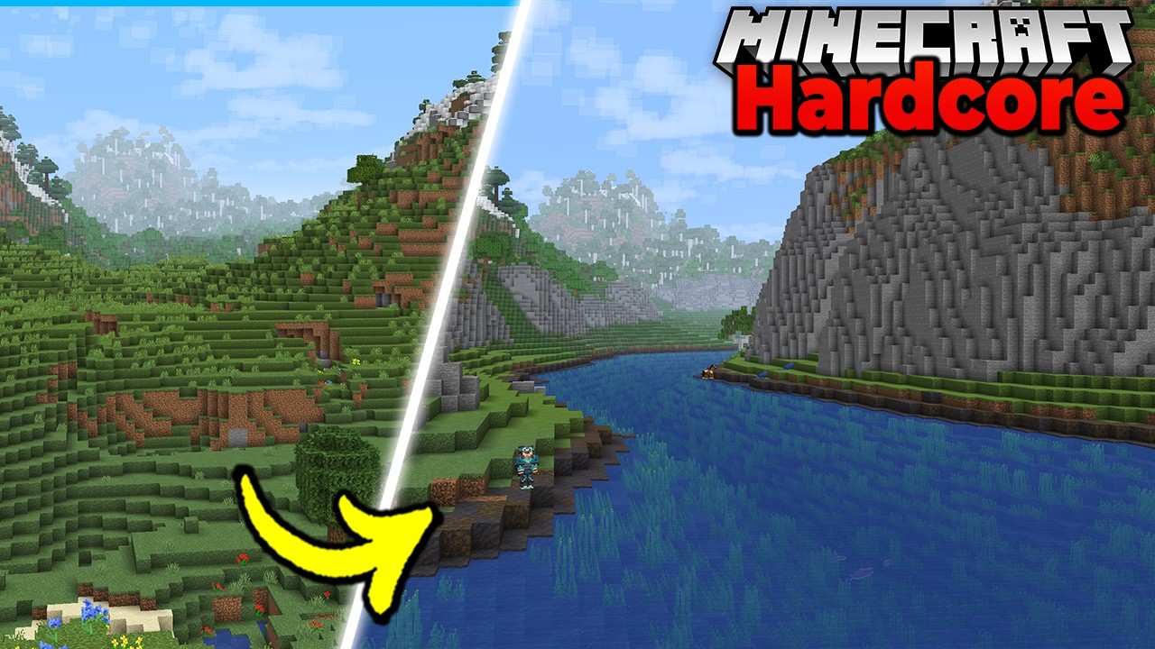 I Spent 500 DAYS Digging a RIVER in my Hardcore Minecraft Forever World ...