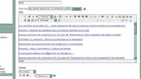 iDevice RSS de la aplicación eXeLearning