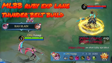 MLBB - solo ranked ruby exp lane meet player recall2 thunder belt build gameplay - Yusagi