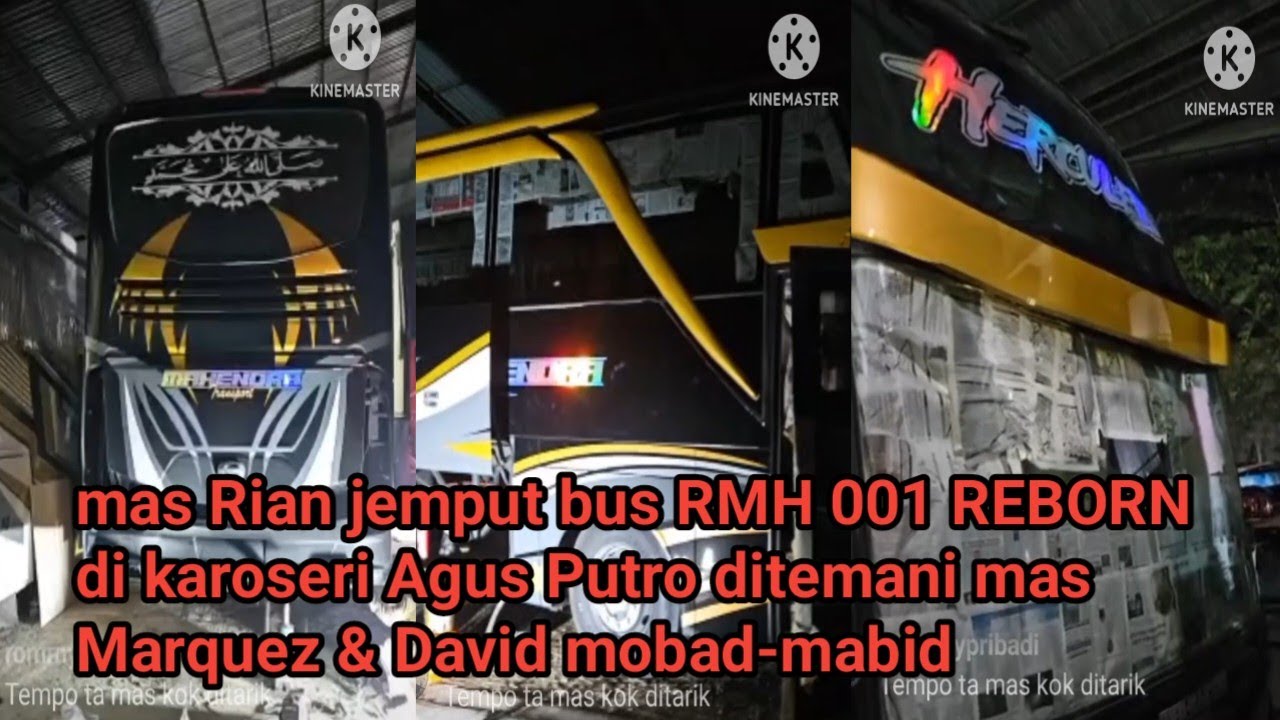 mas Rian jemput bus RMH 001 REBORN di karoseri Agus Putro ditemani mas ...