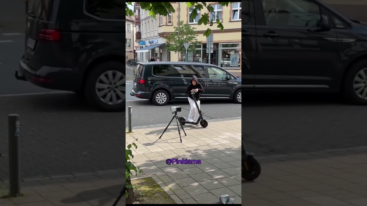 Kid klaut Blitzer und verschwindet mit e-scooter #Hero #Polizei #Blitzer #pov #escooter #pinklama