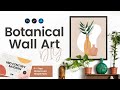 Mid Century Modern Botanical Line Art Tutorial • Boho Decor DIY + FREE Watercolor Shapes & Palette