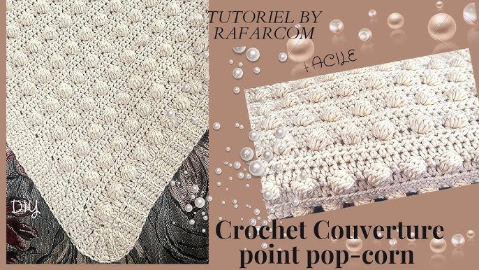 Couverture pour bébé Coraline au crochet tunisien – Boutique Madolaine