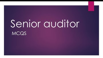 Senior Auditor ( BS16) FPSC mcqs