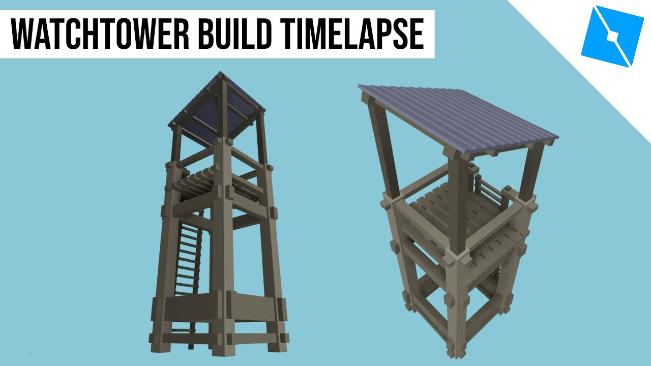 Roblox Mini Builds Low Poly Watchtower Time Lapse Youtube - roblox how to use low poly terrain creator youtube