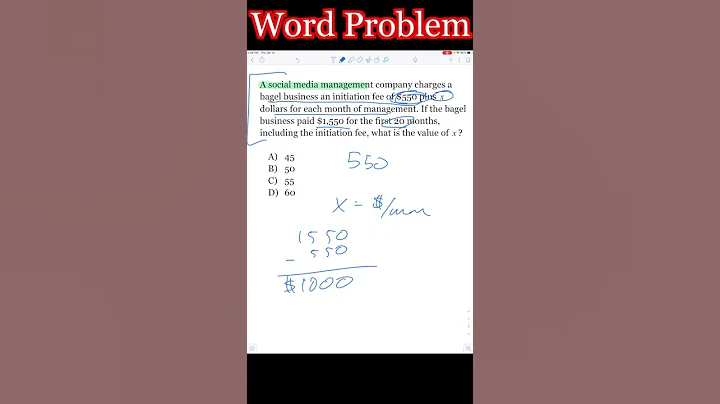 SAT Math - Word Problems Problem of the Day