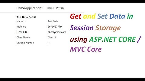 Session in ASP.Net core / MVC Core (3.1,2.2)